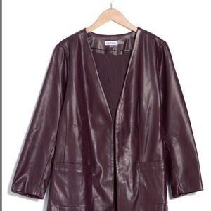 Calvin Klein Women's Deep Purple Leather Jacket